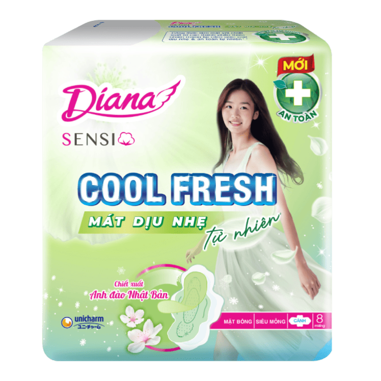 Diana SENSI Cool Fresh M&aacute;t Dịu si&ecirc;u mỏng c&aacute;nh